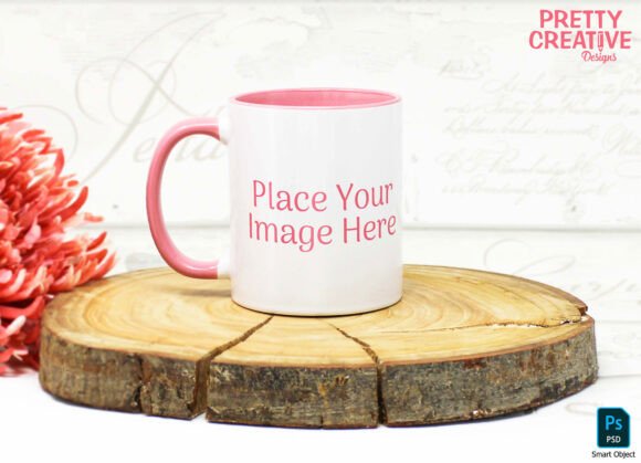 Download Pink Handle Single Mug Smart PSD Mockup - Psd mockup Collection